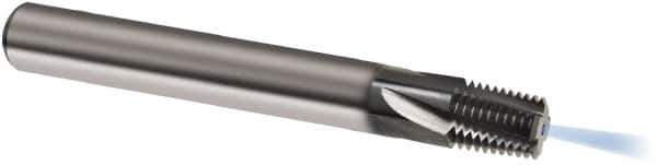 Guhring - 1/8-27 NPT, 0.2874" Cutting Diam, 4 Flute, Solid Carbide Helical Flute Thread Mill - Internal Thread, 9.88mm LOC, 64mm OAL, 8mm Shank Diam - Exact Industrial Supply