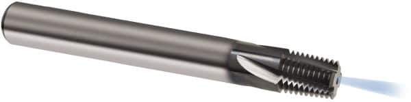 Guhring - 1/8-27 NPTF, 0.2874" Cutting Diam, 4 Flute, Solid Carbide Helical Flute Thread Mill - Internal Thread, 9.88mm LOC, 64mm OAL, 8mm Shank Diam - Exact Industrial Supply