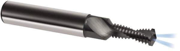 Guhring - 1/2-20 UNF, 0.4528" Cutting Diam, 2 Flute, Solid Carbide Helical Flute Thread Mill - Internal Thread, 27.5mm LOC, 90mm OAL, 14mm Shank Diam - Exact Industrial Supply