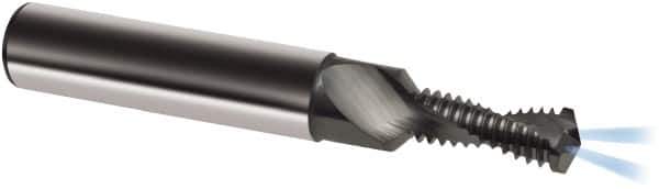 Guhring - 3/8-16 UNC, 0.315" Cutting Diam, 2 Flute, Solid Carbide Helical Flute Thread Mill - Internal Thread, 22.1mm LOC, 80mm OAL, 12mm Shank Diam - Exact Industrial Supply