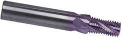 Guhring - 1/16-27 NPTF, 0.213" Cutting Diam, 3 Flute, Solid Carbide Helical Flute Thread Mill - Internal Thread, 0.39" LOC, 2-1/4" OAL - Exact Industrial Supply