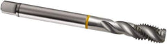 Guhring - M6x1.00 Metric 3 Flute 6H Modified Bottoming Spiral Flute Tap - Cobalt, Bright Finish, 80mm OAL, Right Hand Flute, Right Hand Thread, D4/D5, Series 822 - Exact Industrial Supply