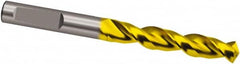 Jobber Length Drill Bit: 0.3346″ Dia, 130 °, Cobalt TiN Finish, Right Hand Cut, Parabolic Flute
