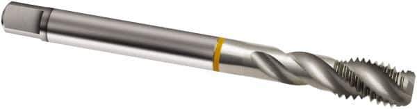 Guhring - 7/16-20 UNF 3 Flute 2B Modified Bottoming Spiral Flute Tap - Cobalt, Bright Finish, 90mm OAL, Right Hand Flute, Right Hand Thread, H4/H5, Series 911 - Exact Industrial Supply