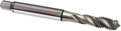 Guhring - M6x1.00 Metric 3 Flute 6H Modified Bottoming Spiral Flute Tap - Cobalt, Bright Finish, 80mm OAL, Right Hand Flute, Right Hand Thread, D4/D5, Series 889 - Exact Industrial Supply