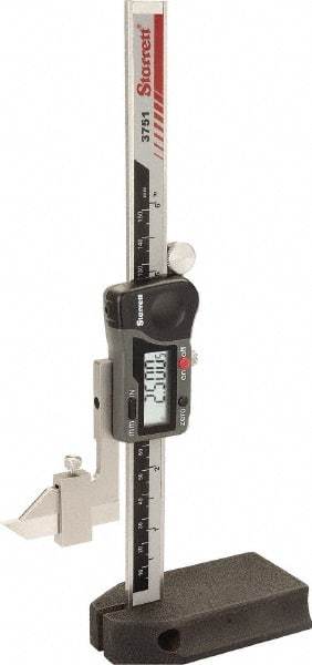 Starrett - Electronic Height Gage - 0.0005" Resolution, Accurate to 0.001", LCD Display - Exact Industrial Supply