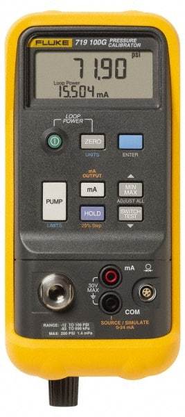 Fluke - 100 psi, Pressure Test Gauge and Calibrator - 0.01 psi, 1mbar Resolution - Exact Industrial Supply