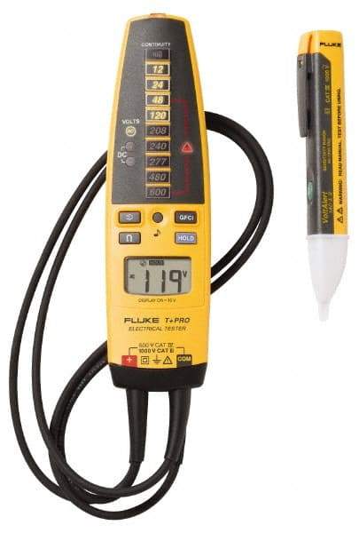 Fluke - 1 Piece, Test Lead Set - 600 Volt Max, LCD Display - Exact Industrial Supply