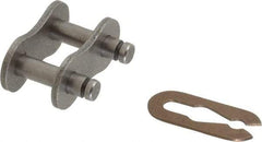 Browning - 1/2" Pitch, ANSI 40, Spring Type Roller Chain Connecting Link - For Use with Single Strand Chain - Exact Industrial Supply