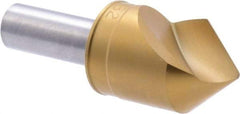 M.A. Ford - 1" Head Diam, 1/2" Shank Diam, 1 Flute 82° High Speed Steel Countersink - TiN Finish, 2-3/4" OAL - Exact Industrial Supply