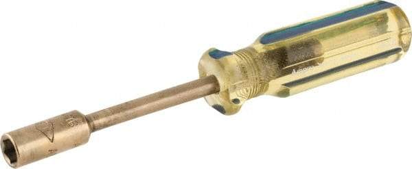 Ampco - 5/16" Solid Shaft Nonsparking Nutdriver - Ergonomic Handle, 6-7/8" OAL - Exact Industrial Supply