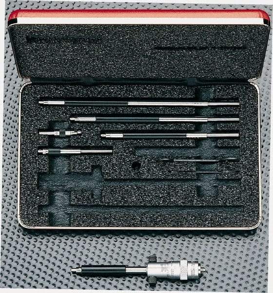 Starrett - 50 to 200mm, Mechanical Inside Micrometer Set - 0.01mm Graduation, Friction Thimble - Exact Industrial Supply