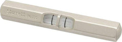 Starrett - 2-1/2 Inch Long, Horizontal, Tubular and Pocket Level - Satin Nickel-Plated, 1 Vial - Exact Industrial Supply