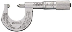 Starrett - 0 to 25mm Range, Mechanical Screw Thread Micrometer - Plain Thimble, 0.01mm Graduation, 0.0002" Accuracy - Exact Industrial Supply