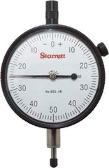 Starrett - 1/4" Range, 0-50-0 Dial Reading, 0.001" Graduation Dial Drop Indicator - 2-3/4" Dial, 0.1" Range per Revolution - Exact Industrial Supply