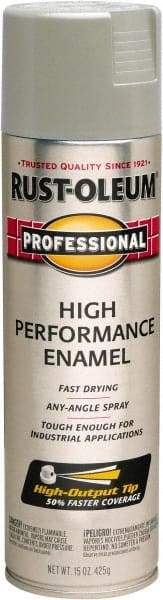 Rust-Oleum - Light Machinery Gray, Gloss, Rust Proof Enamel Spray Paint - 14 Sq Ft per Can, 15 oz Container, Use on Multipurpose - Exact Industrial Supply
