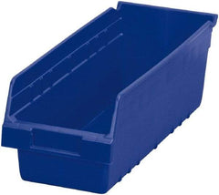 Akro-Mils - 17-7/8" Deep, Blue Polymer Hopper Shelf Bin - 6" High x 6-5/8" Wide x 17-7/8" Long - Exact Industrial Supply
