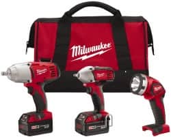 Milwaukee Tool - 18 Volt Cordless Tool Combination Kit - Exact Industrial Supply