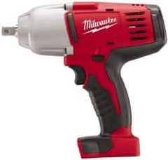 Milwaukee Tool - 1/2" Drive 18 Volt Pistol Grip Cordless Impact Wrench & Ratchet - 0 to 1,900 RPM, 0 to 2,200 BPM, 450 Ft/Lb Torque, Lithium-Ion Batteries Not Included - Exact Industrial Supply