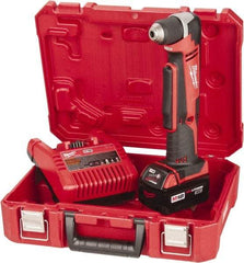 Milwaukee Tool - 18 Volt 3/8" Chuck Right Angle Handle Cordless Drill - 0-1500 RPM, Keyless Chuck, Reversible, 1 Lithium-Ion Battery Included - Exact Industrial Supply