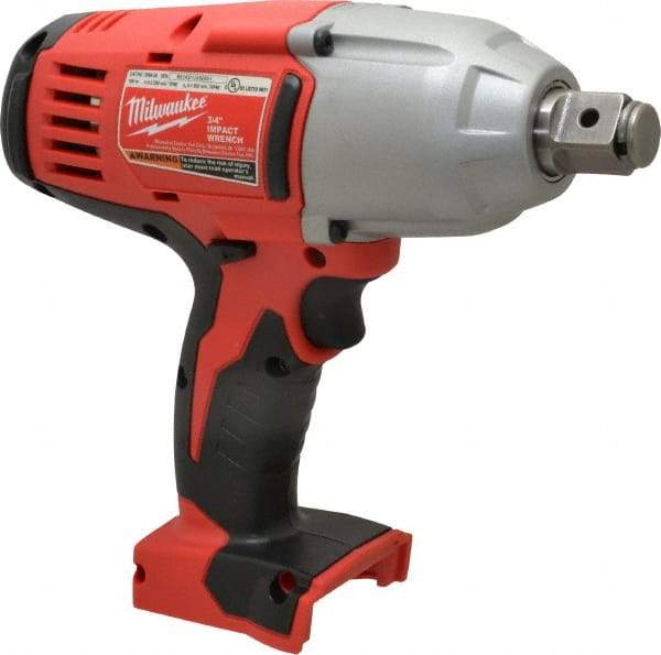 Milwaukee Tool - 3/4" Drive 18 Volt Pistol Grip Cordless Impact Wrench & Ratchet - 0 to 1,900 RPM, 0 to 2,200 BPM, 525 Ft/Lb Torque, Lithium-Ion Batteries Not Included - Exact Industrial Supply