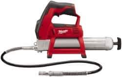 Milwaukee Tool - 8,000 Max psi, Flexible Battery-Operated Grease Gun - 14 oz (Cartridge) & 16 oz (Bulk) Capacity, 1/8 Thread Outlet, 3-Way, Bulk, Cartridge & Suction Fill, Includes Grease Coupler - Exact Industrial Supply