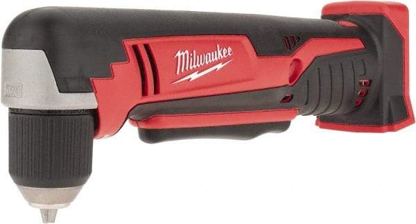 Milwaukee Tool - 18 Volt 3/8" Chuck Right Angle Handle Cordless Drill - 0-1500 RPM, Keyless Chuck, Reversible, Lithium-Ion Batteries Not Included - Exact Industrial Supply