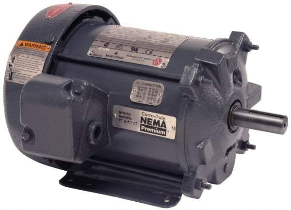 US Motors - 150 hp, TEFC Enclosure, No Thermal Protection, 1,185 RPM, 460 Volt, 60 Hz, Three Phase Premium Efficient Motor - Size 447 Frame, Rigid Mount, 1 Speed, Ball Bearings, 181 Full Load Amps, F Class Insulation, Reversible - Exact Industrial Supply