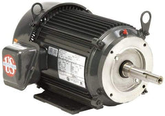 US Motors - 1/2 hp, TEFC Enclosure, No Thermal Protection, 1,725 RPM, 208-230/460 Volt, 60 Hz, Three Phase Standard Efficient Motor - Size 56 Frame, C-Face Mount, 1 Speed, Ball Bearings, 1.9-1.8/0.9 Full Load Amps, B Class Insulation, CW Lead End - Exact Industrial Supply