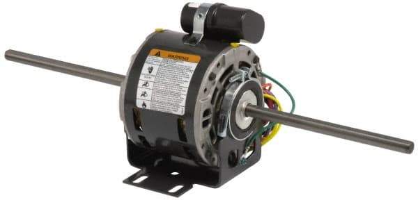 US Motors - 1/4 hp, OPAO Enclosure, Auto Thermal Protection, 1,075 RPM, 230 Volt, 60 Hz, Single Phase Permanent Split Capacitor (PSC) Motor - Size 48YZ Frame, Stud Mount, 2 Speed, Sleeve Bearings, 2.20 Full Load Amps, B Class Insulation, CCW Lead End - Exact Industrial Supply