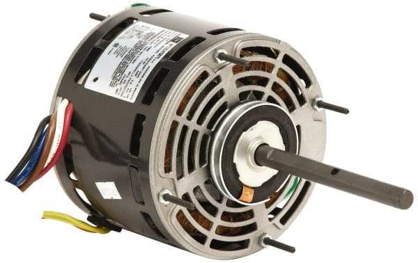 US Motors - 1/2 hp, OAO Enclosure, Auto Thermal Protection, 825 RPM, 208-230 Volt, 60 Hz, Industrial Electric AC/DC Motor - Size 48 Frame, Hub Mount, 3 Speed, Sleeve Bearings, 4.4 Full Load Amps, B Class Insulation, Reversible - Exact Industrial Supply
