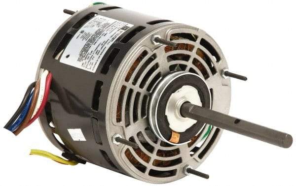US Motors - 1/2 hp, ODP Enclosure, Auto Thermal Protection, 825 RPM, 208-230 Volt, 60 Hz, Industrial Electric AC/DC Motor - Size 48 Frame, Hub Mount, 3 Speed, Sleeve Bearings, 4.0 Full Load Amps, B Class Insulation, CCW Lead End - Exact Industrial Supply