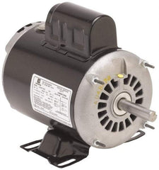 US Motors - 5 hp, ODP Enclosure, No Thermal Protection, 1,740 RPM, 230 Volt, 60 Hz, Single Phase Permanent Split Capacitor (PSC) Motor - Size 215 Frame, Rigid Mount, 1 Speed, Ball Bearings, 22 Full Load Amps, F Class Insulation - Exact Industrial Supply