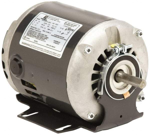 US Motors - 1/3 hp, ODP Enclosure, Auto Thermal Protection, 1,725 RPM, 115 Volt, 60 Hz, Single Phase Split Phase Motor - Size 48 Frame, Cradle Mount, 1 Speed, Sleeve Bearings, 6.4 Full Load Amps, B Class Insulation, Reversible - Exact Industrial Supply