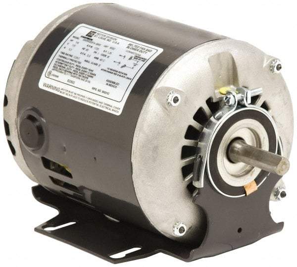 US Motors - 1/4 hp, ODP Enclosure, Auto Thermal Protection, 1,725 RPM, 115/208-230 Volt, 60 Hz, Single Phase Split Phase Motor - Size 48Z Frame, Cradle Mount, 1 Speed, Ball Bearings, 5.2/2.5-2.6 Full Load Amps, B Class Insulation, Reversible - Exact Industrial Supply