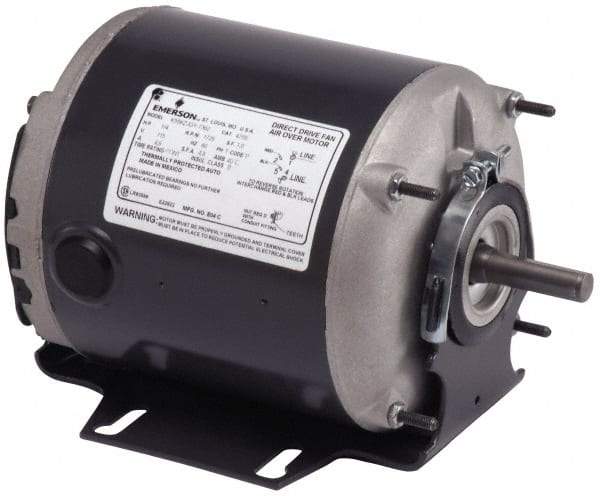 US Motors - 1/4 hp, TEAO Enclosure, Auto Thermal Protection, 1,725 RPM, 115 Volt, 60 Hz, Single Phase Split Phase Motor - Size 48Y Frame, Cradle Mount, 1 Speed, Ball Bearings, 4.8 Full Load Amps, B Class Insulation, Reversible - Exact Industrial Supply