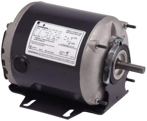 US Motors - 1/2 hp, TEAO Enclosure, No Thermal Protection, 1,725 RPM, 230 Volt, 60 Hz, Industrial Electric AC/DC Motor - Size 56 Frame, Cradle/Stud Mount, 1 Speed, Sleeve Bearings, 3.6 Full Load Amps, A Class Insulation, Reversible - Exact Industrial Supply