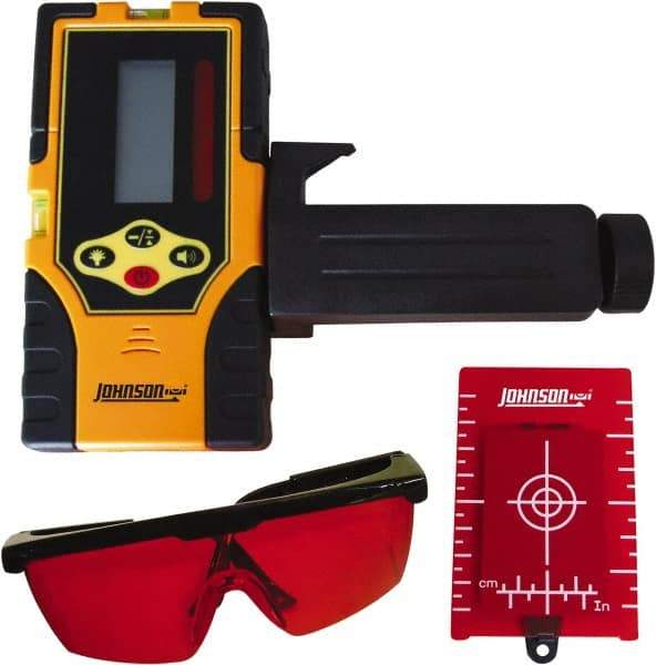 Johnson Level & Tool - Laser Level 9 V Battery, Laser Detector - Use With Red Beam Rotary Laser - Exact Industrial Supply