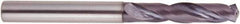 National Twist Drill - 3.6mm 140° Solid Carbide Jobber Drill - AlTiN Finish, Right Hand Cut, Spiral Flute, Straight Shank, 62mm OAL - Exact Industrial Supply