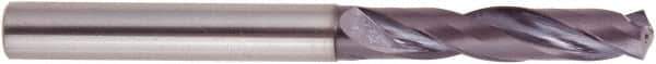 National Twist Drill - 5.7mm 140° Solid Carbide Jobber Drill - AlTiN Finish, Right Hand Cut, Spiral Flute, Straight Shank, 66mm OAL - Exact Industrial Supply