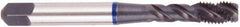 Regal Cutting Tools - M6x1.00 Metric Coarse 3 Flute 6H Bottoming Spiral Flute Tap - Vanadium High Speed Steel, Oxide Finish, Right Hand Flute, Right Hand Thread, D5, Series Triple Crown - Exact Industrial Supply