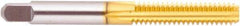 Regal Cutting Tools - M18x2.50 Metric Coarse 6H 4 Flute TiN Finish High Speed Steel Straight Flute Standard Hand Tap - Bottoming, Right Hand Thread, 4-1/32" OAL, 1-13/16" Thread Length, D7 Limit, Oversize - Exact Industrial Supply