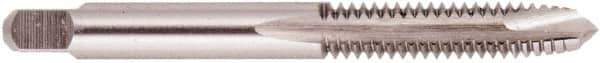 Regal Cutting Tools - 1/4-32 UNEF, 2 Flute, Bright Finish, High Speed Steel Spiral Point Tap - Plug Chamfer, Right Hand Thread, 2-1/2" OAL, 1" Thread Length, 0.255" Shank Diam - Exact Industrial Supply