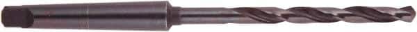 National Twist Drill - 2-5/8", 5MT 118° Point High Speed Steel Taper Shank Drill Bit - Oxide Finish, 11-7/8" Flute Length, 19-1/2" OAL, Spiral Flute, Series 200 - Exact Industrial Supply