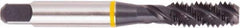 Regal Cutting Tools - #8-32 UNC 3 Flute 2B Bottoming Spiral Flute Tap - High Speed Steel, Oxide Finish, Right Hand Flute, Right Hand Thread, H3, Series Triple Crown - Exact Industrial Supply