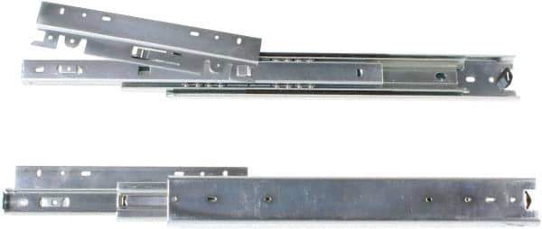 Knape & Vogt - 14" Slide Length, 14" Travel Length, Steel Drawer Slide - 9-1/2" Wide, 3-1/2" High, 200 Lb Capacity at Full Extension, Zinc Finish - Exact Industrial Supply