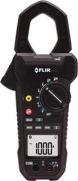 FLIR - CM78-NIST, CAT IV, Digital True RMS Wireless Clamp Meter with 1.45" Clamp On Jaws - 1000 VAC/VDC, 1000 AC/DC Amps, Measures Voltage, Capacitance, Current, Frequency, Resistance - Exact Industrial Supply