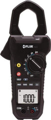 FLIR - CM78, CAT IV, Digital True RMS Clamp Meter with 1.7" Clamp On Jaws - 1000 VAC/VDC, 1000 AC/DC Amps, Measures Voltage, Capacitance, Current, Frequency, Resistance, Temperature - Exact Industrial Supply