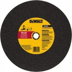 DeWALT - 20" 24 Grit Aluminum Oxide Cutoff Wheel - 0.188" Thick, 1" Arbor, 3,000 Max RPM, Use with Stationary Tools - Exact Industrial Supply