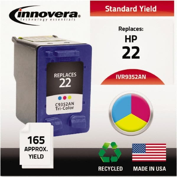 innovera - Remanufactured C9352AN (22) Ink, 165 Page-Yield, Tri-Color - Exact Industrial Supply